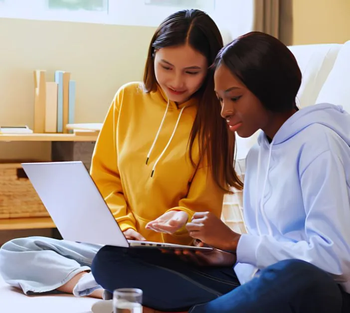 Two students studying together for the TEAS exam — expert tutoring with Tutoriffic